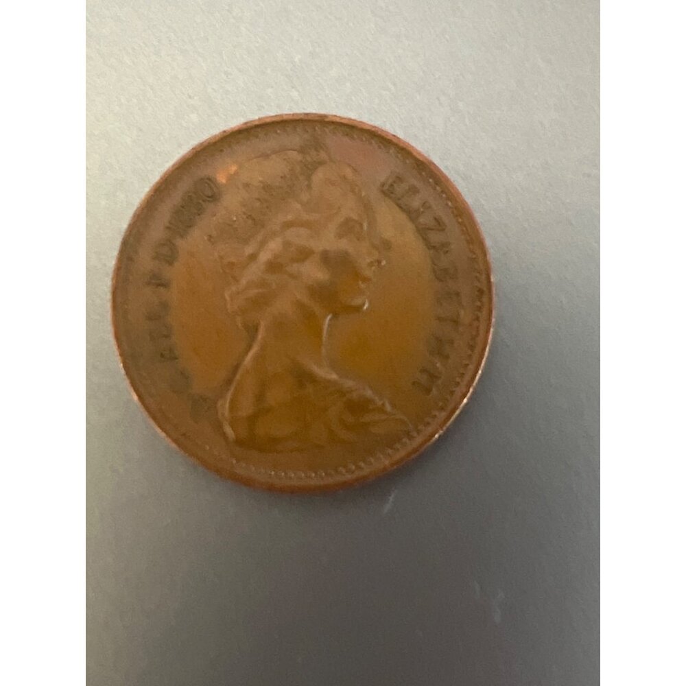 1980 United Kingdom 1 New Penny Coin Bronze